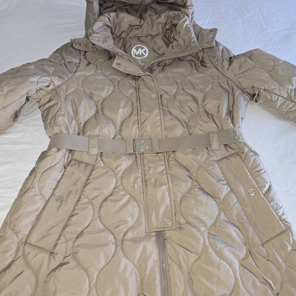 Michael Kors Quilted Tan Coat